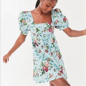 Urban outfitters x Laura Ashley Teal Mini Dress S